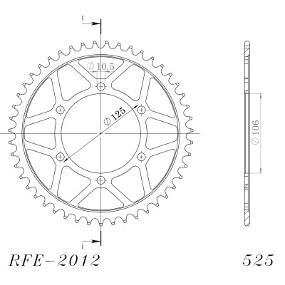 Řetězová rozeta SUPERSPROX RFE-2012:49-BLK černý 49 zubů, 525