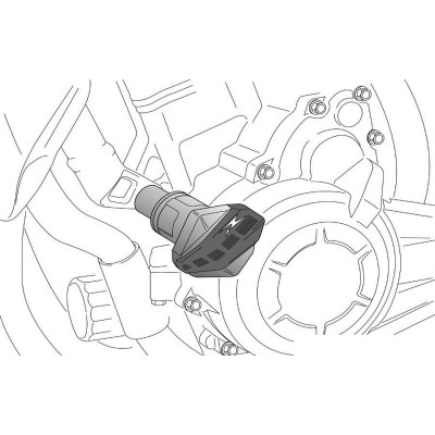 Pádové protektory rámu PUIG R12 1851N černý s šedou gumou
