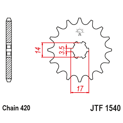 Řetězové kolečko JT JTF 1540-14 14 zubů, 420