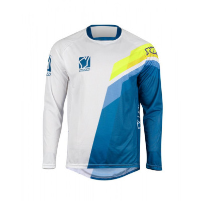 Motokrosový dres YOKO VIILEE bílý / modrý / žlutý S