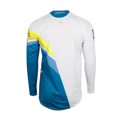Motokrosový dres YOKO VIILEE bílý / modrý / žlutý S