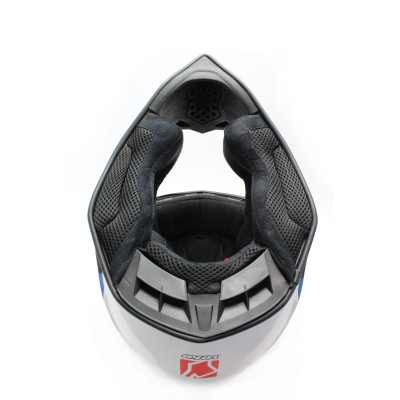 Motokrosová helma YOKO SCRAMBLE white / blue / fire XL