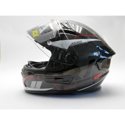 Integrální helma AXXIS RACER GP CARBON SV spike a0 lesklá perleťová bílá XS
