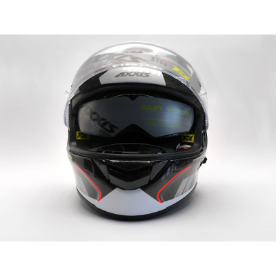 Integrální helma AXXIS RACER GP CARBON SV spike a0 lesklá perleťová bílá S