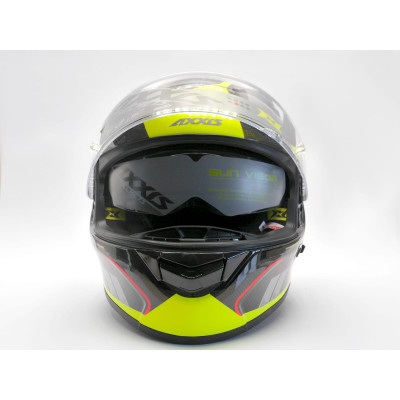 Integrální helma AXXIS RACER GP CARBON SV spike a3 lesklá fluor žlutá XS