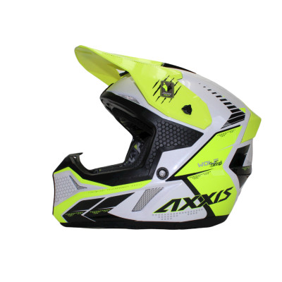 Motokrosová helma AXXIS WOLF ABS star track a3 lesklá fluor žlutá L