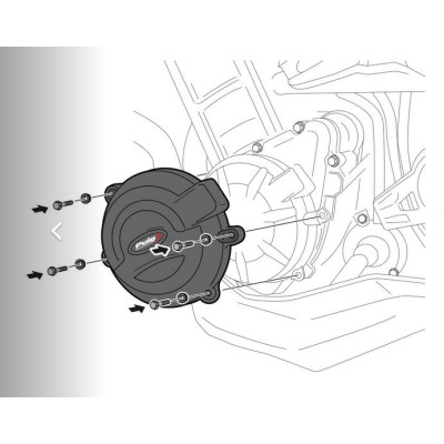 Engine protective covers PUIG 20625N černý zahrnuje pravý, levý kryt a kryt alternátoru