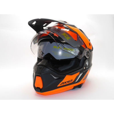 Enduro helma AXXIS WOLF DS roadrunner B4 matná fluo oranžová S
