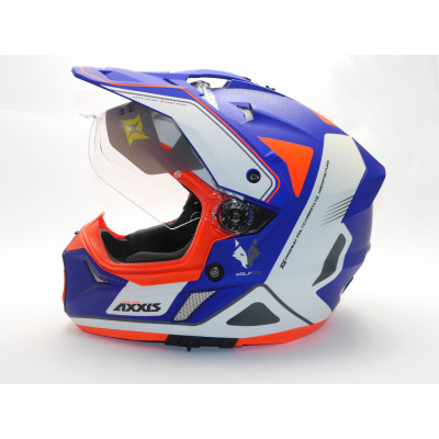 Enduro helma AXXIS WOLF DS roadrunner C7 matná modrá XS