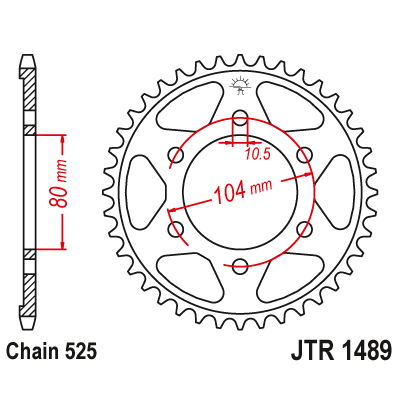 Řetězová rozeta JT JTR 1489-46 46 zubů, 525