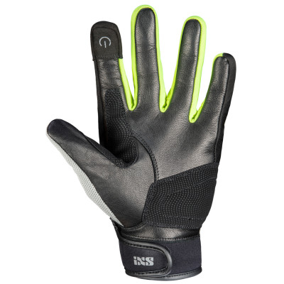 Klasické rukavice iXS EVO-AIR X40464 černo-světle šedo-neonově žlutá 2XL