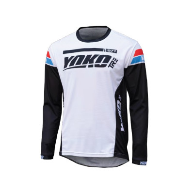 Motokrosový dres YOKO TRE bílá/černá S