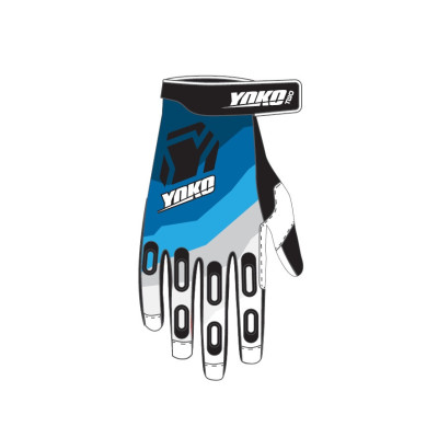 Motokrosové rukavice YOKO TWO černo/bílo/modré M (8)