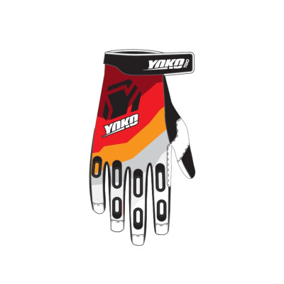 Motokrosové rukavice YOKO TWO černo/bílo/červené M (8)