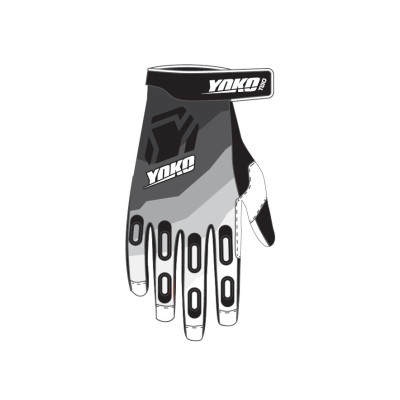 Motokrosové rukavice YOKO TWO černo/bílo/šedé M (8)