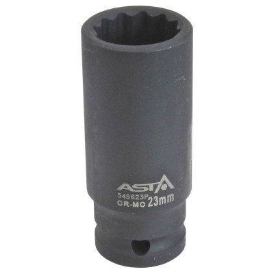 Hlavice nástrčné úderové 1/2", 12hranné, prodloužené 78 mm, různé rozměry - ASTA