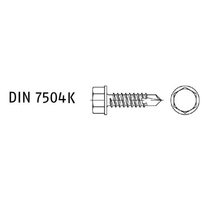 Šrouby samovývrtné TEX DIN 7504K, 6hranné, pozinkované, různé rozměry