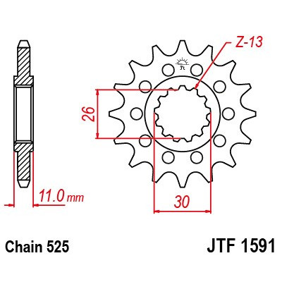 Řetězové kolečko JT JTF 1591-15 15 zubů, 525
