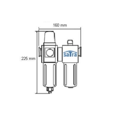 Regulátor tlaku vzduchu 1/2", 10 bar, s vysoušečem a přimazáváním - ASTA