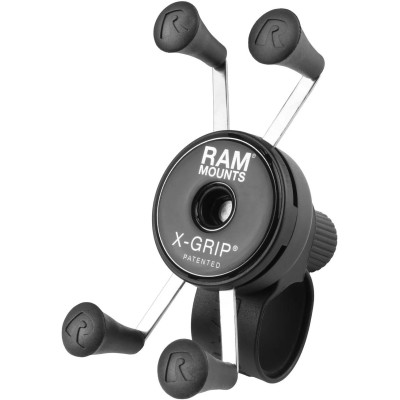 Kompletní sestava držáku pro malé telefony X-Grip se "Tough-Strap" stahovacím upínaním na řidítka, RAM Mounts