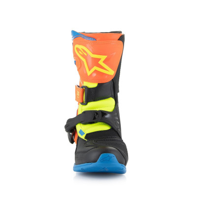 Boty TECH 3S KIDS, ALPINESTARS, dětské (oranžová fluo/modrá/žlutá fluo/černá, vel. 28)