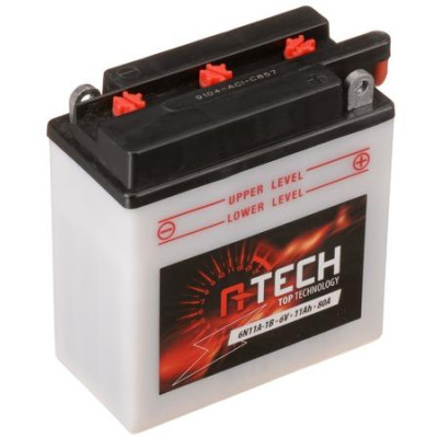 Baterie 6V, 6N11A-1B, 11Ah 80A, konvenční 122x62x131 A-TECH (vč. balení elektrolytu)