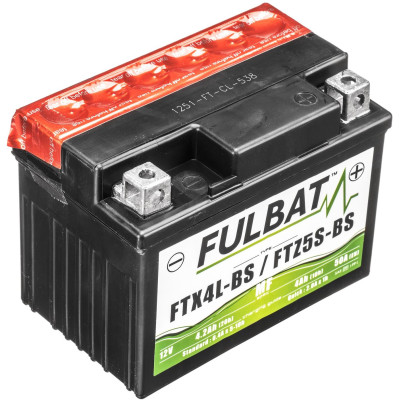 Baterie 12V, YTX4L-BS/YTZ5S-BS, 4,2Ah, 50A, bezúdržbová MF AGM 113x70x85, FULBAT (vč. balení elektrolytu)