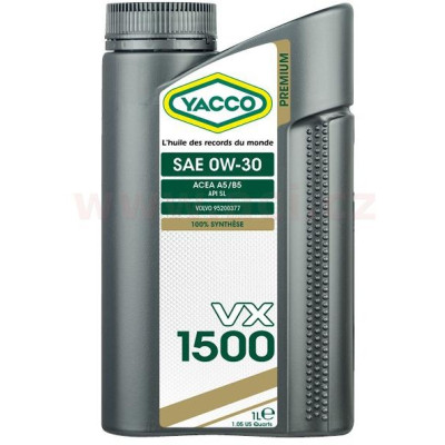 Motorový olej YACCO VX 1500 0W30, 1 L