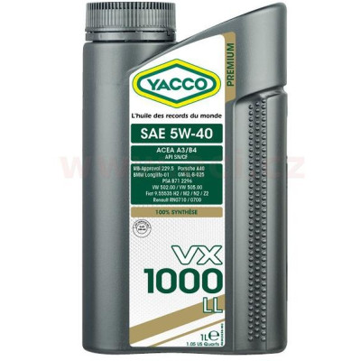 Motorový olej YACCO VX 1000 LL 5W40, 1 L