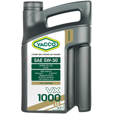 Motorový olej YACCO VX 1000 LE 5W30, 5 L