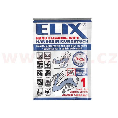 ELIX - vlhčená utěrka (20x22 cm) na čištění rukou, balení 1 ks