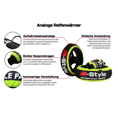 M-Style Analog nahřívák zadní pneumatiky - 190/17