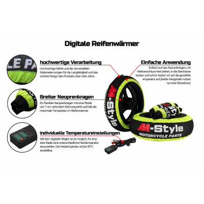 M-Style Digital nahřívák zadní pneumatiky - 200/17
