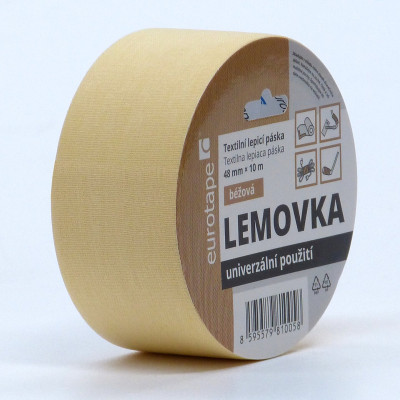 Textilní lepící páska Lemovka, 48 mm, 10 m, různé barvy Barva: bílá
