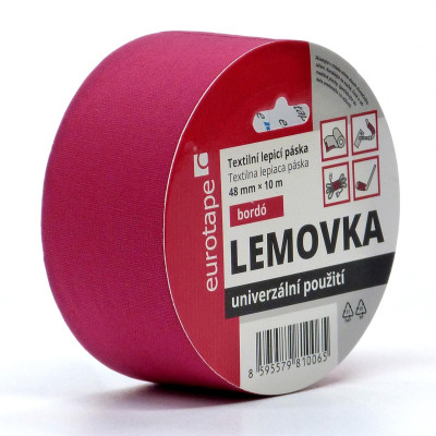 Textilní lepící páska Lemovka, 48 mm, 10 m, různé barvy Barva: bordó
