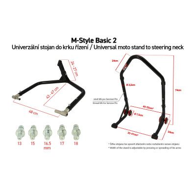 M-Style Basic 2 stojan přední do krku řízení a zadní set