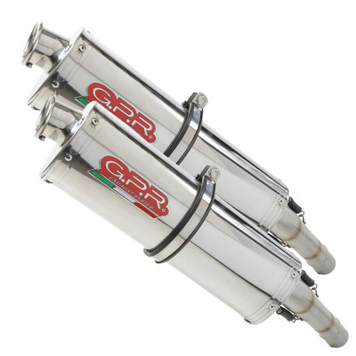 Dual slip-on exhaust GPR TRIOVAL A.22.1.TRI Polished Stainless Steel including removable db killers and link pipes