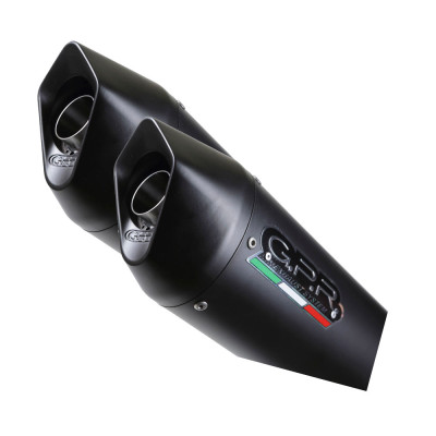 Dual slip-on exhaust GPR FURORE D.70.1.FUNE Matte Black including removable db killers, link pipes and catalysts