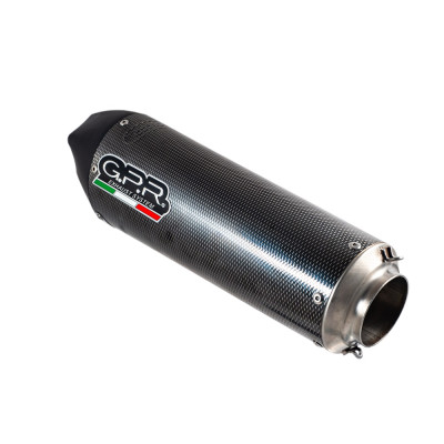 Slip-on exhaust GPR GP EVO4 E4.BM.102.GPAN.PO Carbon look including removable db killer and link pipe