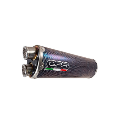 Slip-on exhaust GPR DUAL E4.BM.99.DUAL.PO Inox Carbon look including removable db killer and link pipe