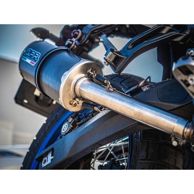 Slip-on exhaust GPR DUAL E4.BM.99.DUAL.PO Inox Carbon look including removable db killer and link pipe