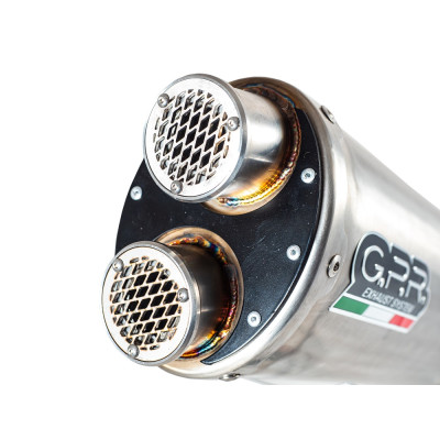 Slip-on exhaust GPR DUAL E5.CF.10.DUAL.TO Matte Titanium including removable db killer and link pipe