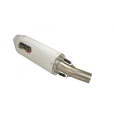 Slip-on exhaust GPR ALBUS H.220.ALB White glossy including removable db killer and link pipe