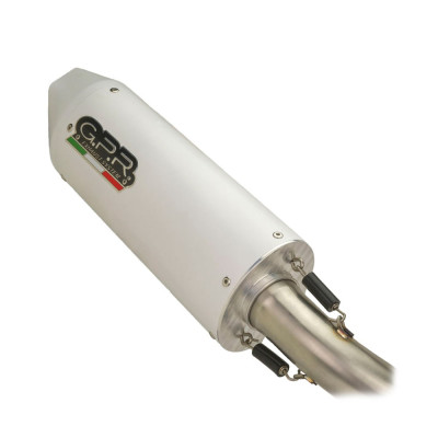 Slip-on exhaust GPR ALBUS EVO4 E5.CF.10.ALBE5 White glossy including removable db killer and link pipe
