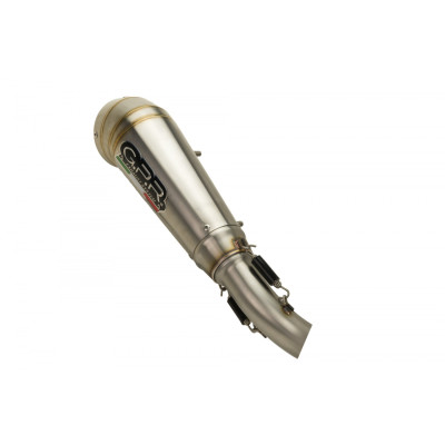 Slip-on exhaust GPR POWERCONE EVO E5.CF.16.PCEV Brushed Stainless steel including removable db killer and link pipe