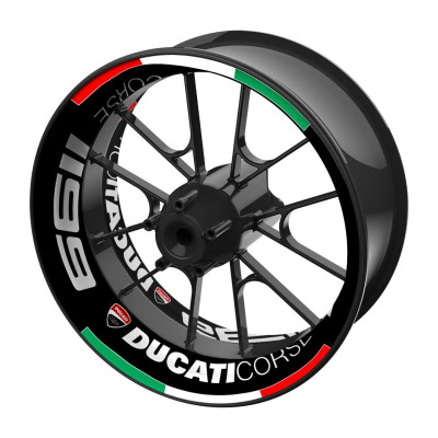SEFIS jednodílné polepy na kola DUCATI Corse 1199 černé