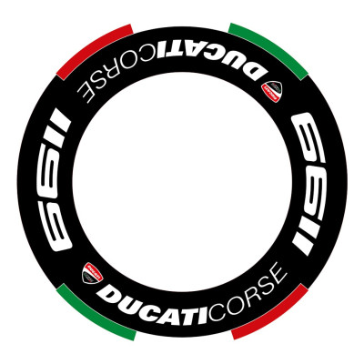 SEFIS jednodílné polepy na kola DUCATI Corse 1199 černé
