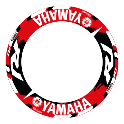 SEFIS jednodílné polepy na kola YAMAHA R1 Motoman černo-červená