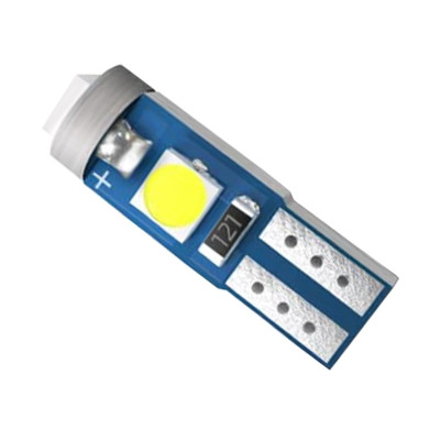 LED žárovka T5 3030 3SMD 1,2W pro podsvícení budíků palubní desky bílá