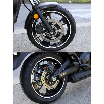 SEFIS Reflexní dělené proužky na kola motocyklu zlatá